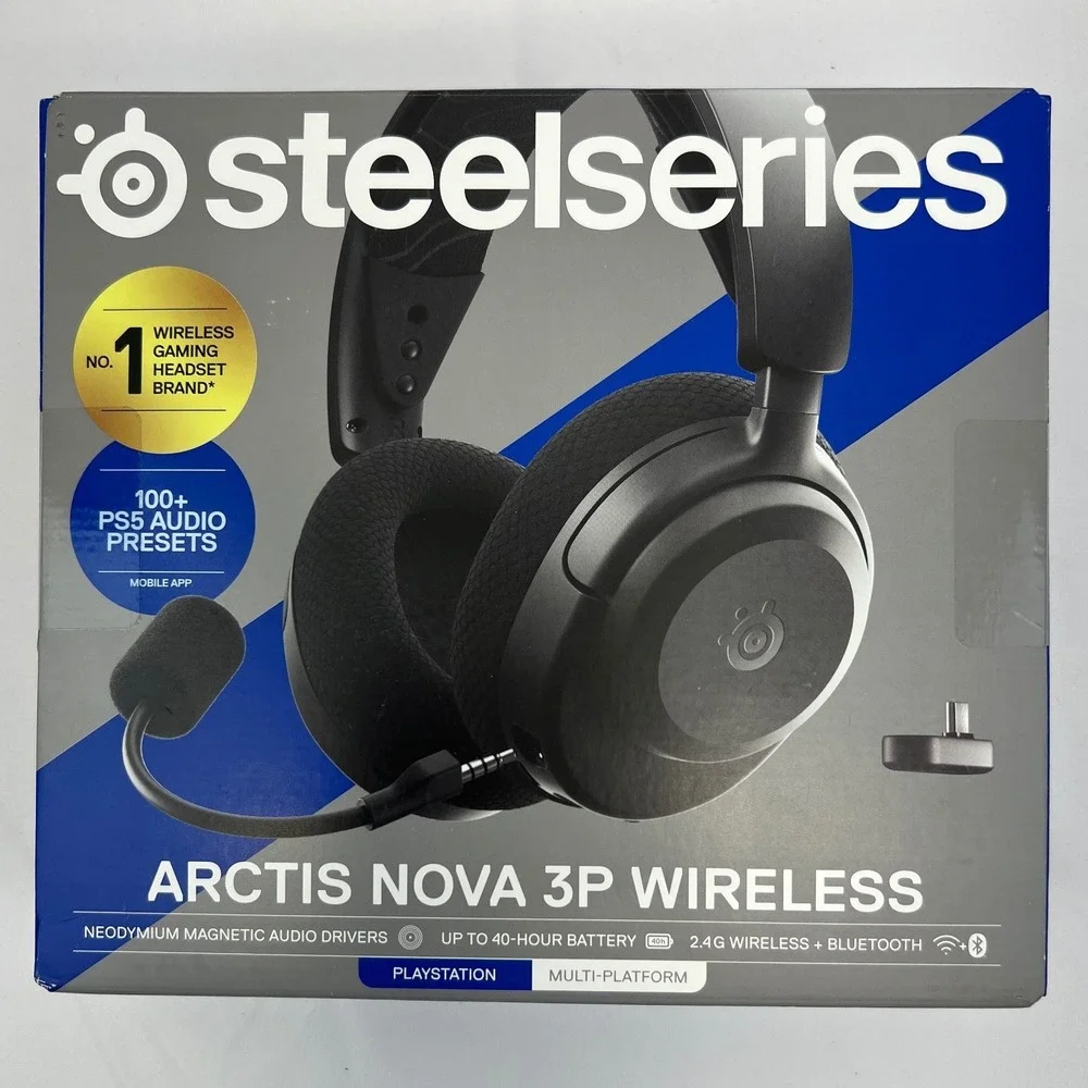 SteelSeries Arctis Nova 3P Wireless Gaming Headset PS5 PC Switch Black NEW